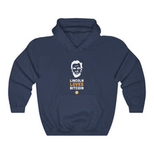 Load image into Gallery viewer, Lincoln Loves Bitcoin Hooded Sweatshirt
