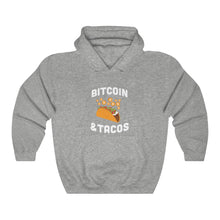 Load image into Gallery viewer, Bitcoin & Tacos Hooded Sweatshirt