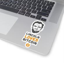 Load image into Gallery viewer, Lincoln Loves Bitcoin - Sticker