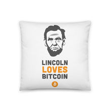 Load image into Gallery viewer, Lincoln Loves Bitcoin Pillow
