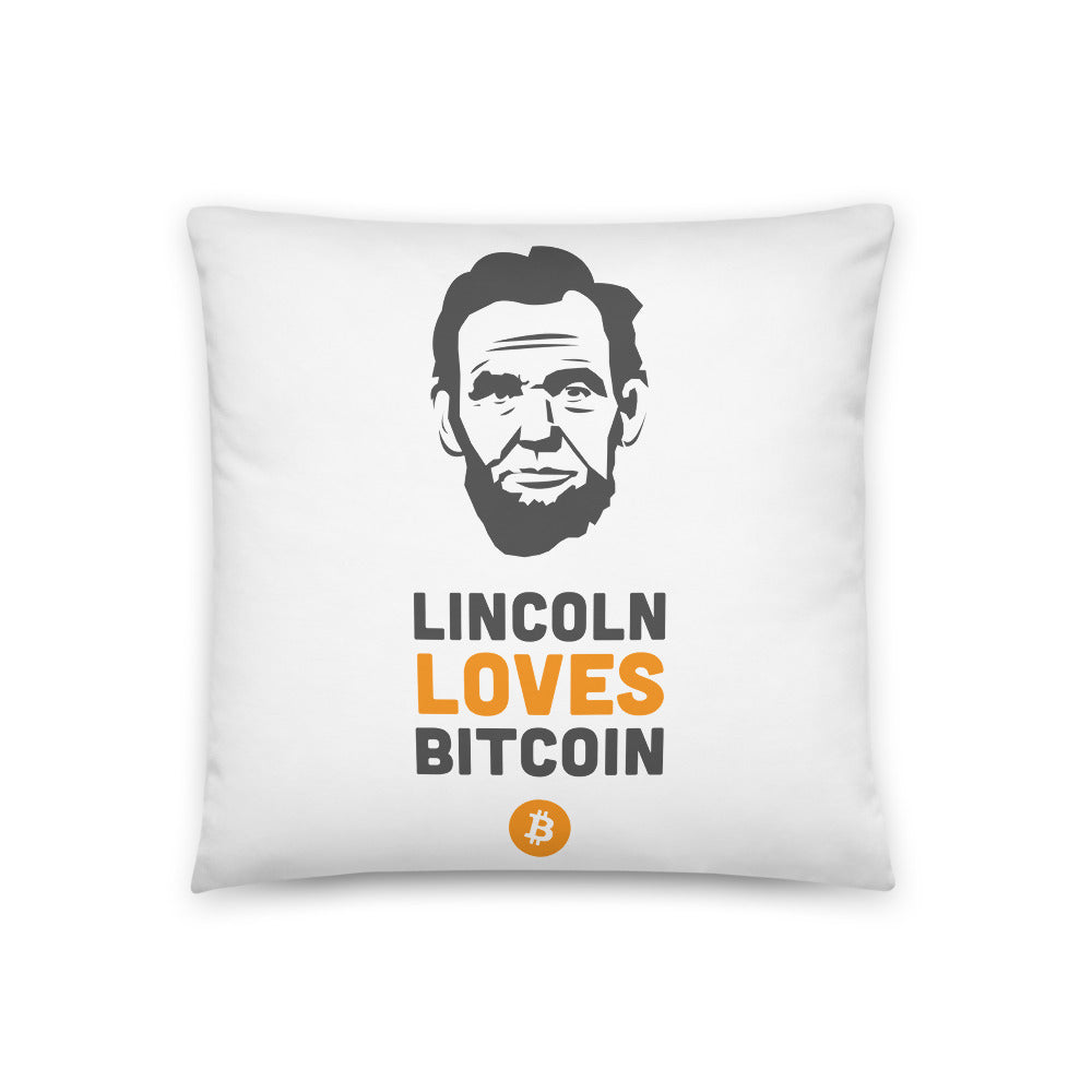 Lincoln Loves Bitcoin Pillow